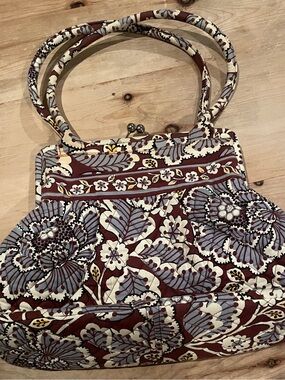 NWOT Vera Bradley VTG Retired Eloise Slate Blooms Purse Rare Roomy pockets